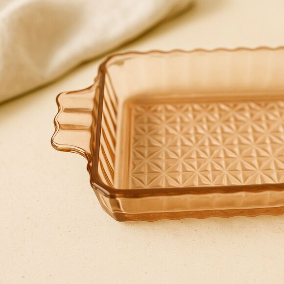 Anchor Hocking | Pink Ribbed Depression Glass Dish 7.5″ L | EUC - Picture 4 of 6